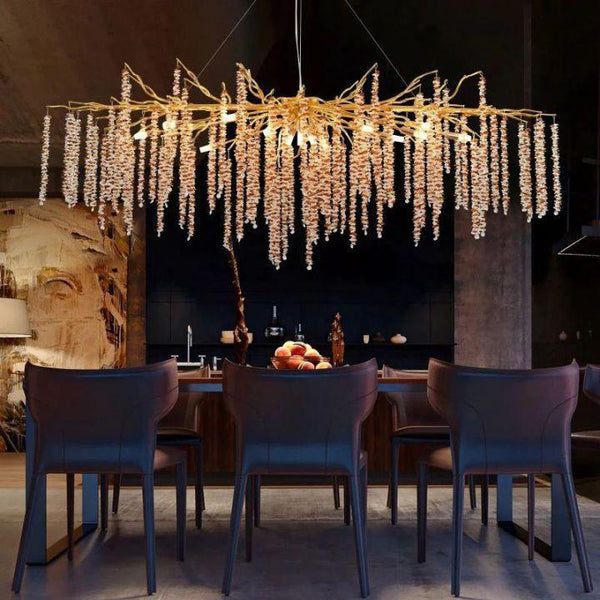 Lacuna Dining Room Branch Chandelier-chandeliers for dining room,chandeliers for stairways,chandeliers for foyer,chandeliers for bedrooms,chandeliers for kitchen,chandeliers for living room-L160 (L63")-Arialamps