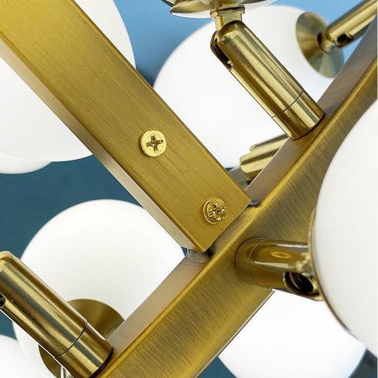 Large Branch Copper Chandelier with Grape Shape Bulbs Unique and Creative Light Fixture for Staircase/ Duplex/ High Ceiling Living Room/ Restaurant-Chandeliers-Arialamps