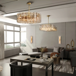 Lattic Clear/Smoke Class Square Chandelier 37'' For living room-Arialamps