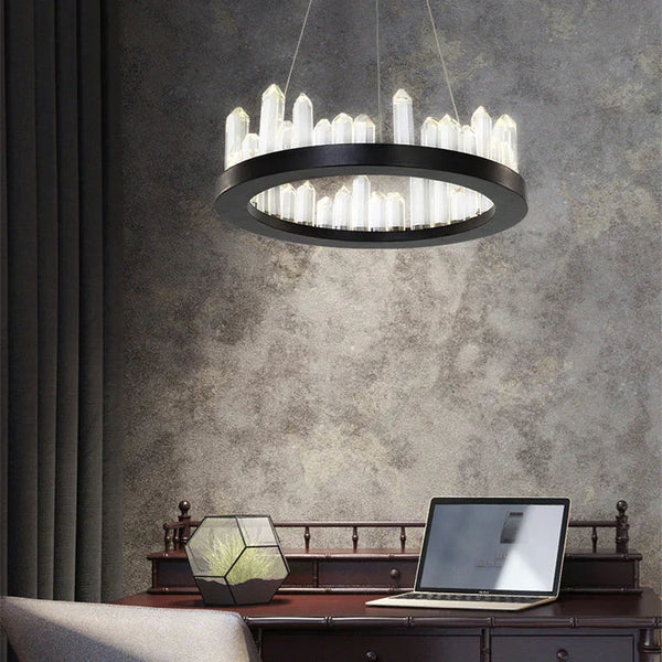 Leti Crystal Round Chandelier-