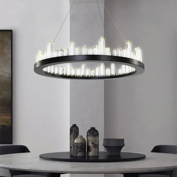 Leti Crystal Round Chandelier - Arialamps