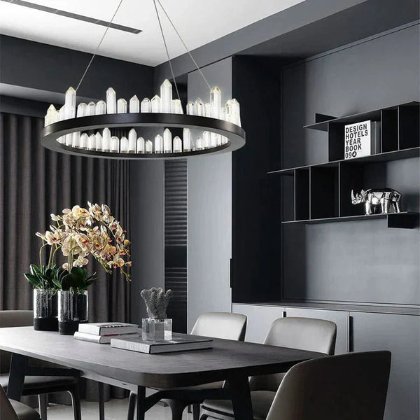 Leti Crystal Round Chandelier - Arialamps