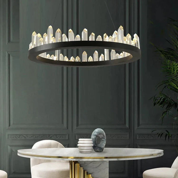 Leti Crystal Round Chandelier - Arialamps