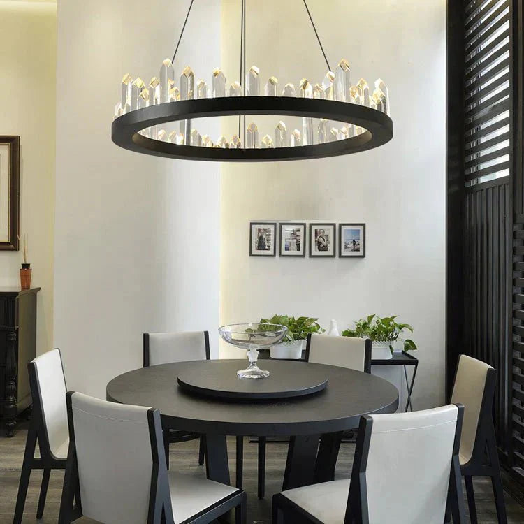 Leti Crystal Round Chandelier - Arialamps