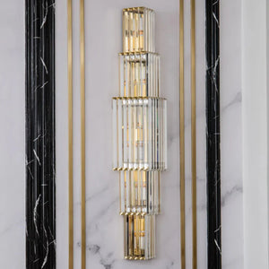 Light Luxury Crystal Layered Wall Lamp - Arialamps