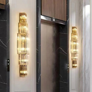Light Luxury Crystal Layered Wall Lamp - Arialamps