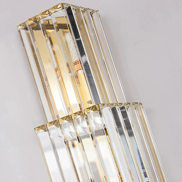 Light Luxury Crystal Layered Wall Lamp - Arialamps