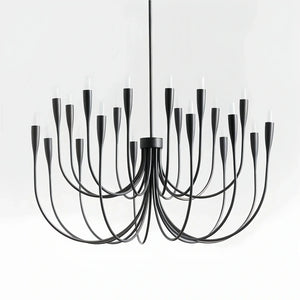 Liona Large Brass Candelabra Chandelier Light-Black-