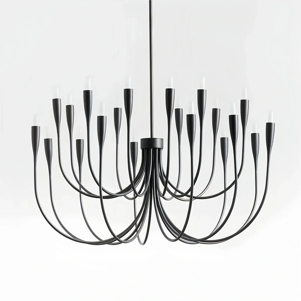 Liona Large Brass Candelabra Chandelier Light-Black-