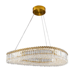 Lohan 31.5" Modern LED Crystal Chandelier for Dining Room, Kitchen Island, Living Room, Bedroom, Foyer-