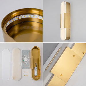 Luxury Alabaster Brass Wall Sconce Set of Two