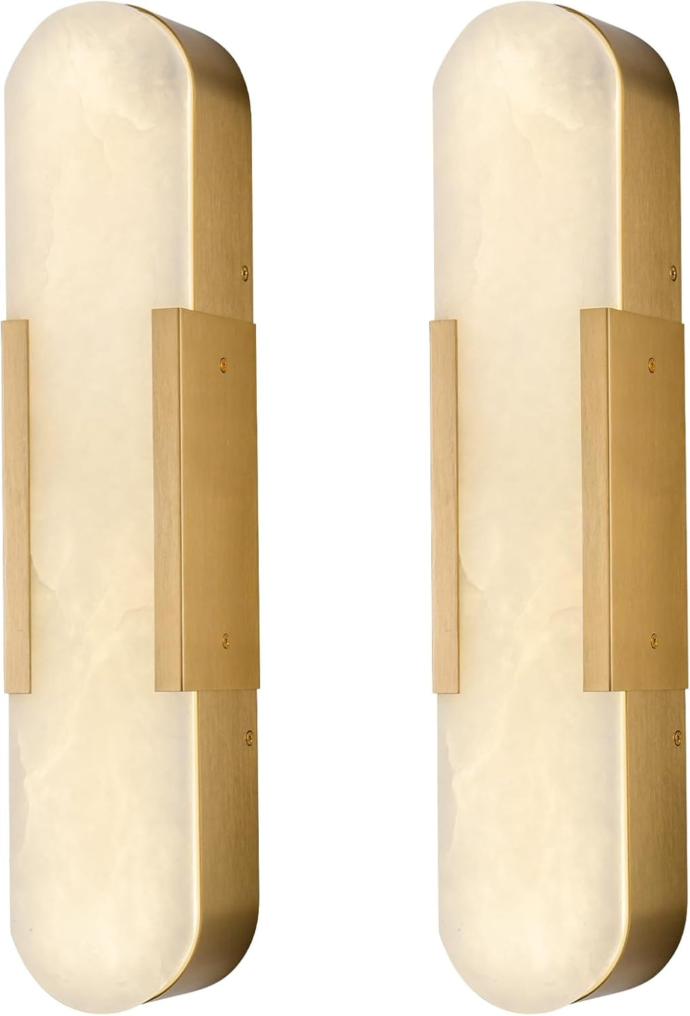 Luxury Alabaster Brass Wall Sconce Set of Two
