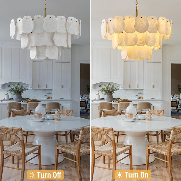 Luxury Alabaster Chandelier – 32" D, 15‑Bulb Natural Spanish Stone Light Fixture