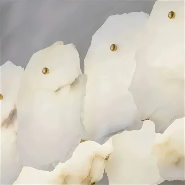 Luxury Alabaster Flakes Linear Chandelier Hanging Rod Light-
