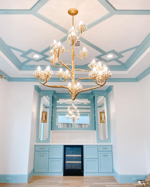 Luxury Branch Flower Chandelier in Gold for Living Room Staircase and Bedroom Lighting-Chandeliers-Arialamps