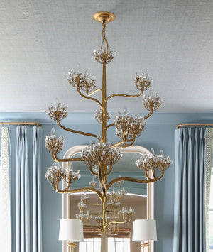 Luxury Branch Flower Chandelier in Gold for Living Room Staircase and Bedroom Lighting-Chandeliers-Arialamps