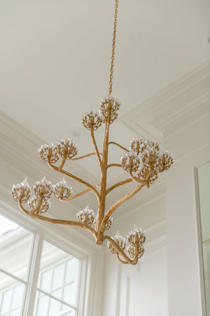 Luxury Branch Flower Chandelier in Gold for Living Room Staircase and Bedroom Lighting-Chandeliers-Arialamps