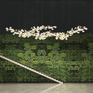 Luxury Ceramic Ginkgo Linear Chandelier-Chandelier-106''-