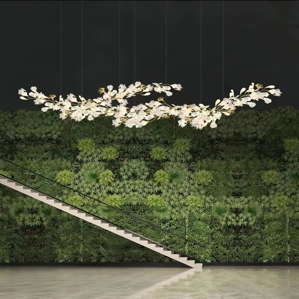 Luxury Ceramic Ginkgo Linear Chandelier-Chandelier-106''-