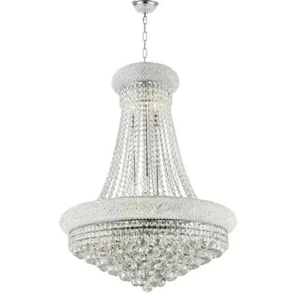 Luxury Empire Foyer K9 Crystal Chandelier Light Fixture In Gold/ Chrome Finish - Arialamps