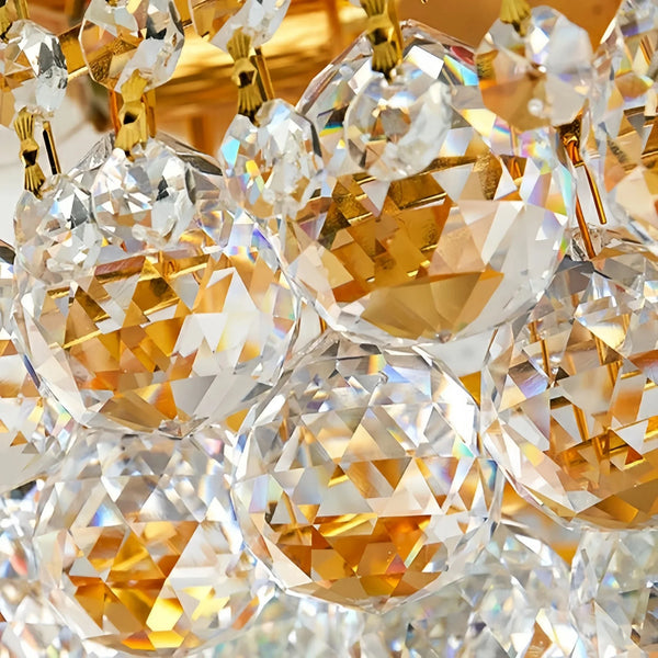 Luxury Empire Foyer K9 Crystal Chandelier Light Fixture In Gold/ Chrome Finish - Arialamps