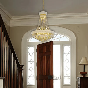 Luxury Empire Foyer K9 Crystal Chandelier Light Fixture In Gold/ Chrome Finish - Arialamps