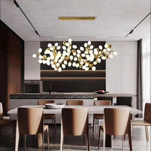 Luxury Escamoles Modern Linear Grape Chandelier-Medium: 47.2" L-Arialamps