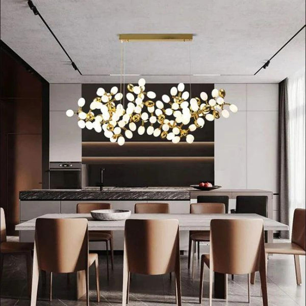 Luxury Escamoles Modern Linear Grape Chandelier-Medium: 47.2" L-Arialamps