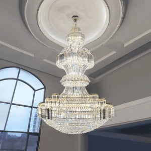 Luxury Extra Large Crystal Chandelier Round Ceiling Light Fixture for Foyer, Entryway & Entrance - Arialamps