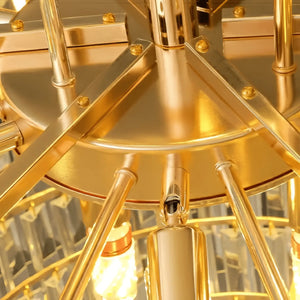 Luxury Hotel Hallway Ceiling Lighting Fixture Large Round Crystal Chandelier - Arialamps