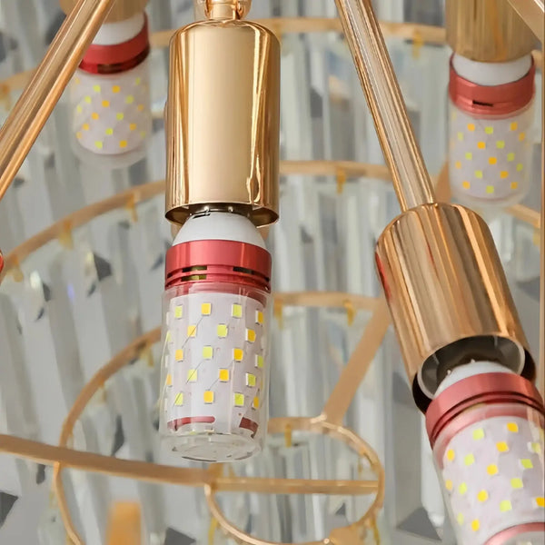 Luxury Hotel Hallway Ceiling Lighting Fixture Large Round Crystal Chandelier - Arialamps