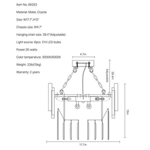Luxury Modern Living Room Black Crystal Light Fixture-