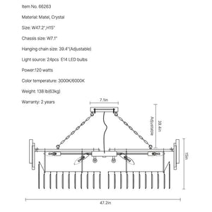 Luxury Modern Living Room Black Crystal Light Fixture-