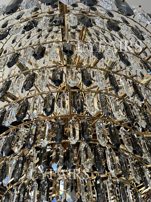 Luxury Multi-tiered Honeycomb Crystal Chandelier for High Ceiling