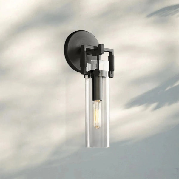 Machine Class Cylinder Wall Sconce 9‘’ 12‘’ 16‘’-12‘’-Matt Black-