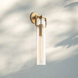 Machine Class Cylinder Wall Sconce 9‘’ 12‘’ 16‘’-16‘’-Lacquered Brass-
