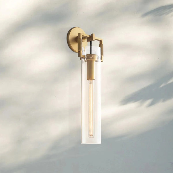 Machine Class Cylinder Wall Sconce 9‘’ 12‘’ 16‘’-16‘’-Lacquered Brass-