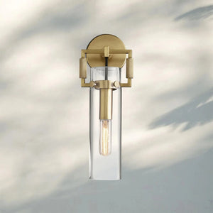 Machine Class Cylinder Wall Sconce 9‘’ 12‘’ 16‘’-9‘’-Lacquered Brass-