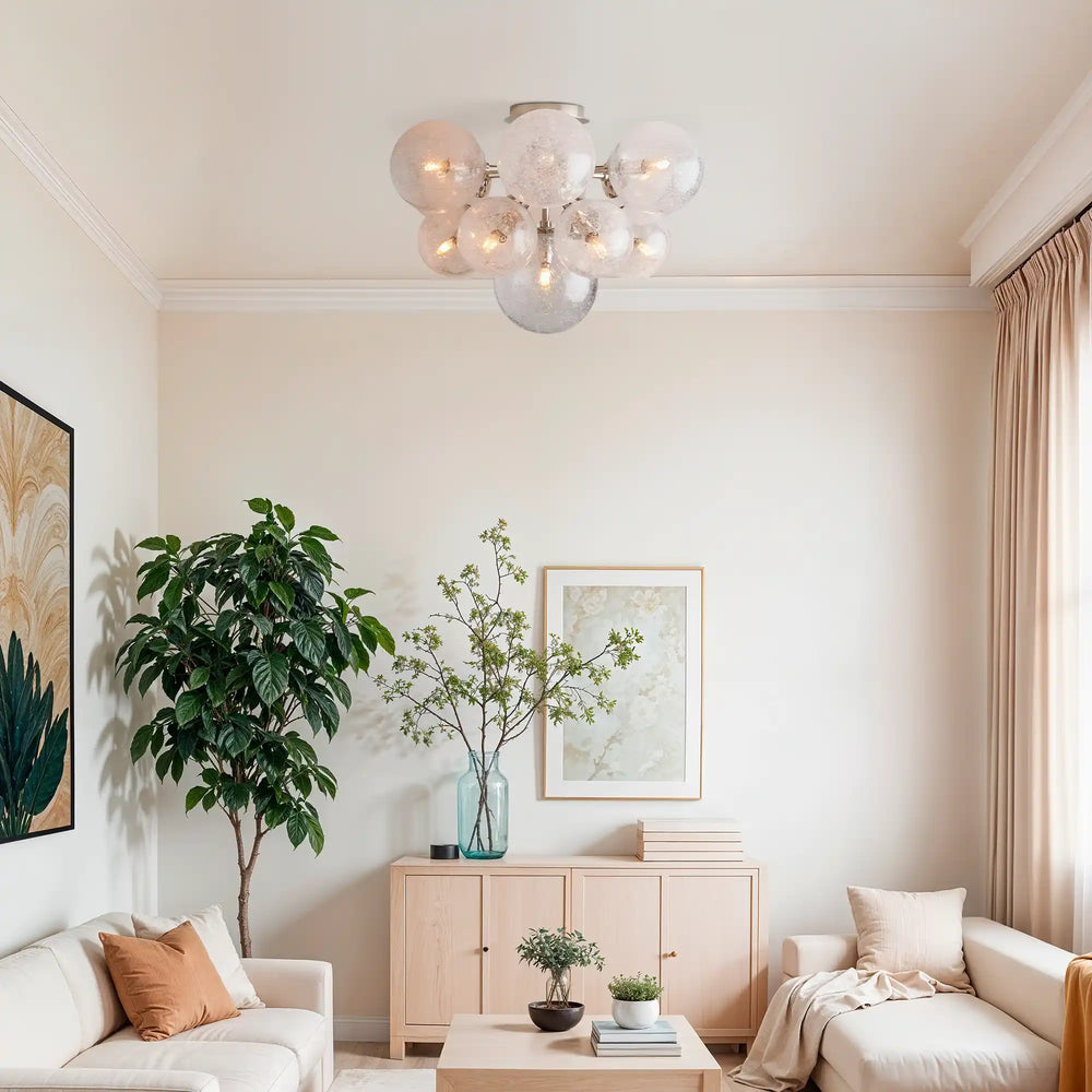 Mandoza Flushmount-Lighting-Nickel-Arialamps