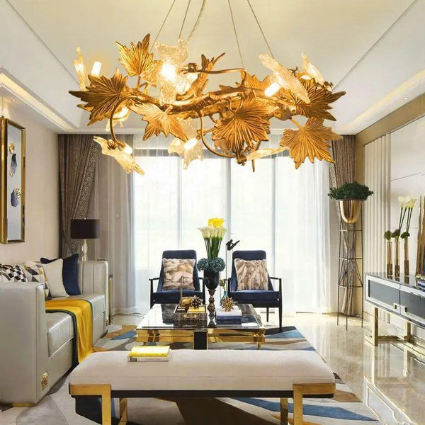 Maple Leaf Branch Chandelier-branch chandeliers for dining room,branch chandeliers for stairways,branch chandeliers for foyer,branch chandeliers for bedrooms,branch chandeliers for kitchen,branch chandeliers for living room-D100cm (D39¼")-Arialamps