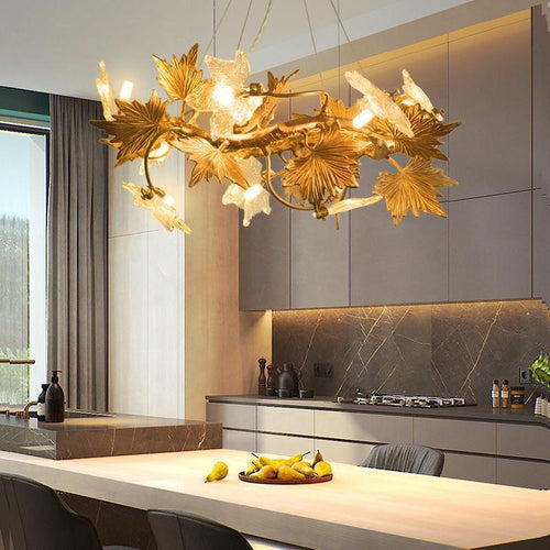 Maple Leaf Branch Chandelier-branch chandeliers for dining room,branch chandeliers for stairways,branch chandeliers for foyer,branch chandeliers for bedrooms,branch chandeliers for kitchen,branch chandeliers for living room-D60cm（D23½"）-Arialamps