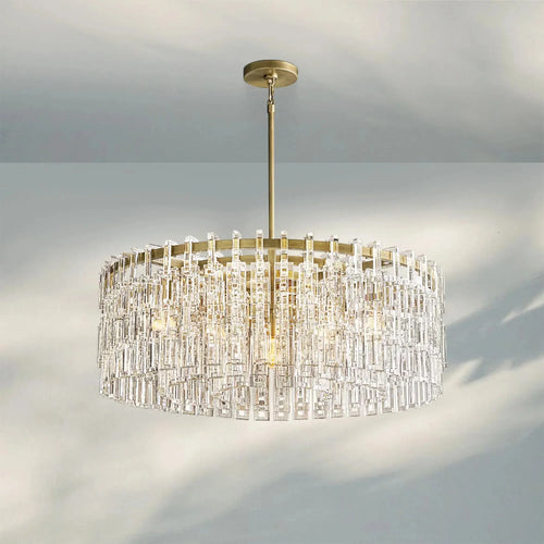 Marigan K9 Crystal Round Chandelier for Living Room-Round 36''-Brass-