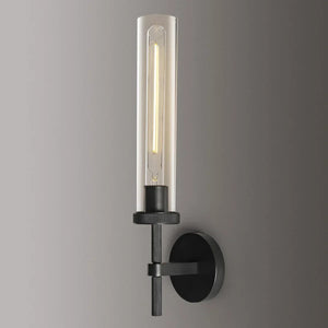 Matte Black Twining 1-Light Dimmable Luxury Flush Mounted Wall Sconce