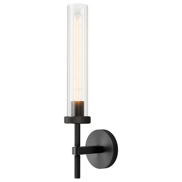 Matte Black Twining 1-Light Dimmable Luxury Flush Mounted Wall Sconce