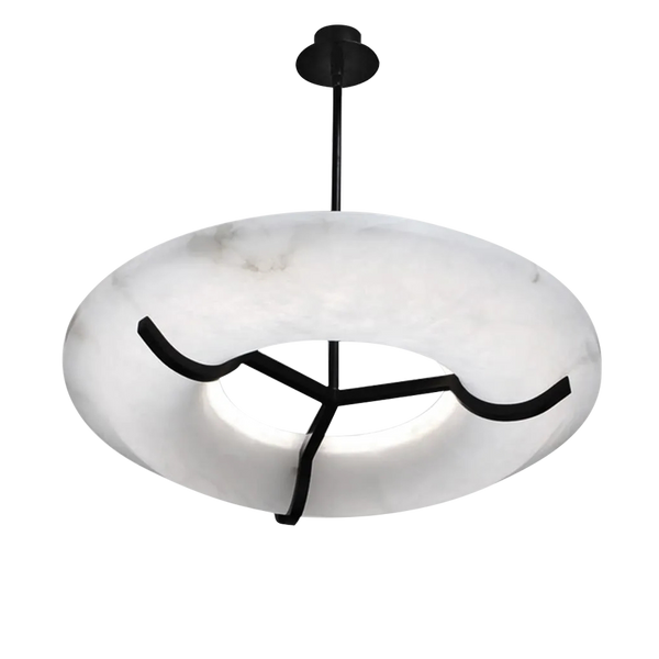 Maxine Modern Round Alabaster Dining Room Chandelier Chandelier Kevin Studio Inc