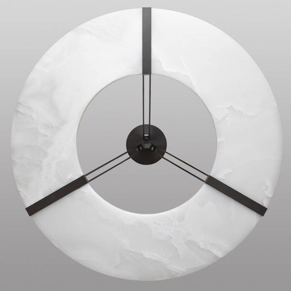 Maxine Modern Round Alabaster Plate Chandelier, Exquisite Illumination Chandelier Kevin Studio Inc