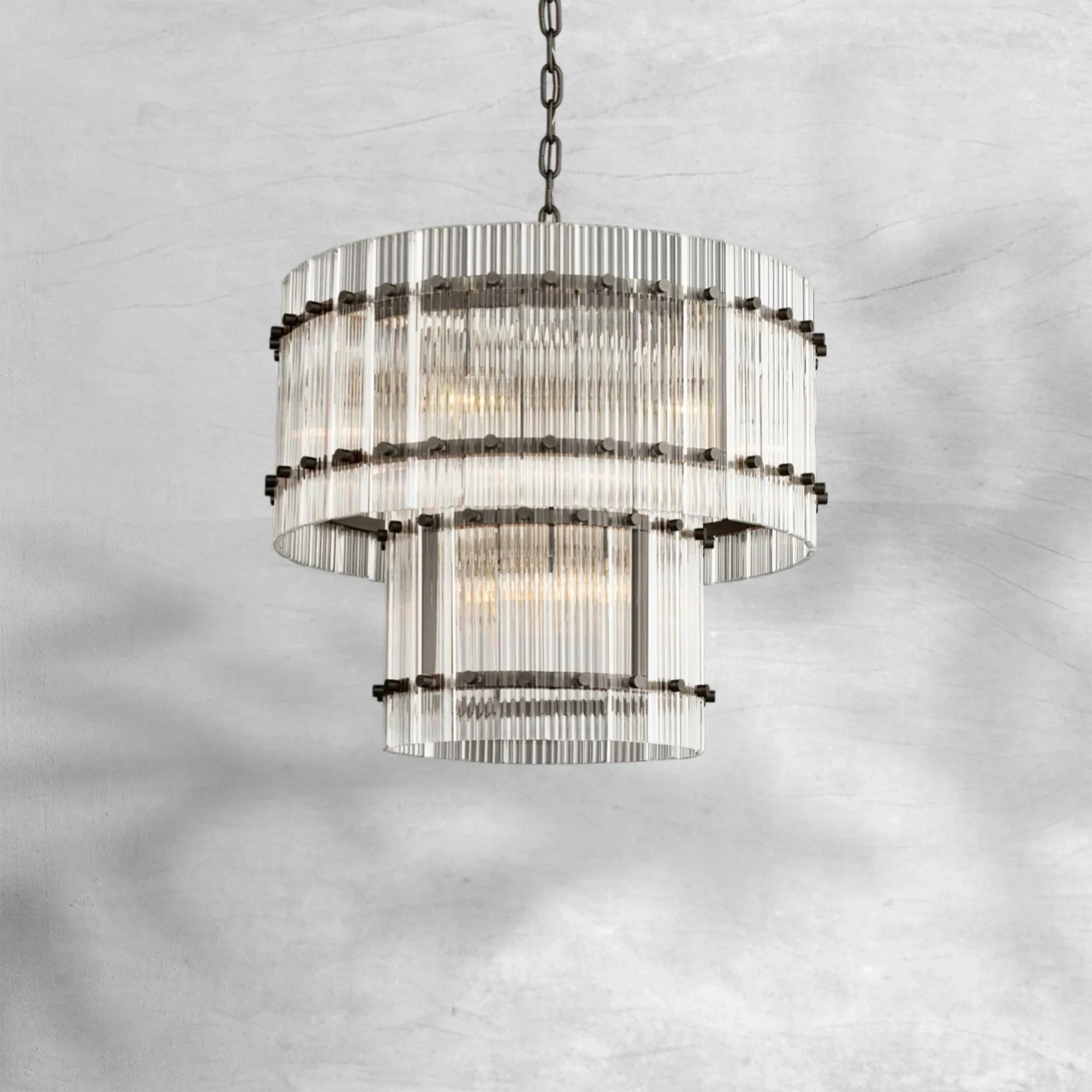 Sun Marcus 2-Tier Glass Round Chandelier 22"