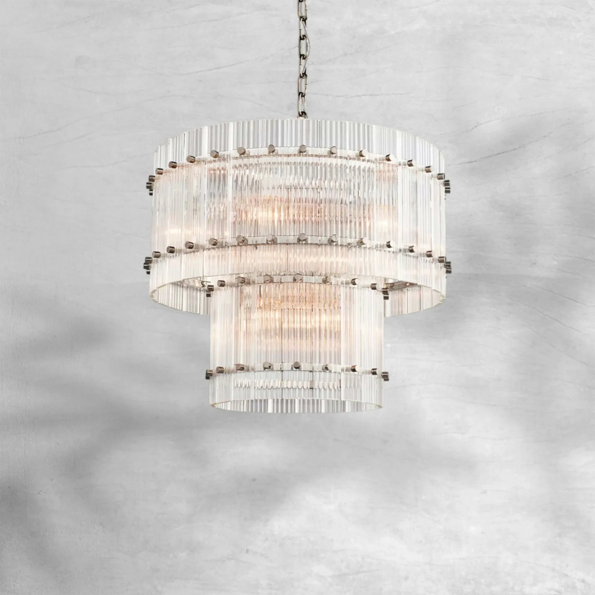 Sun Marcus 2-Tier Glass Round Chandelier 22"