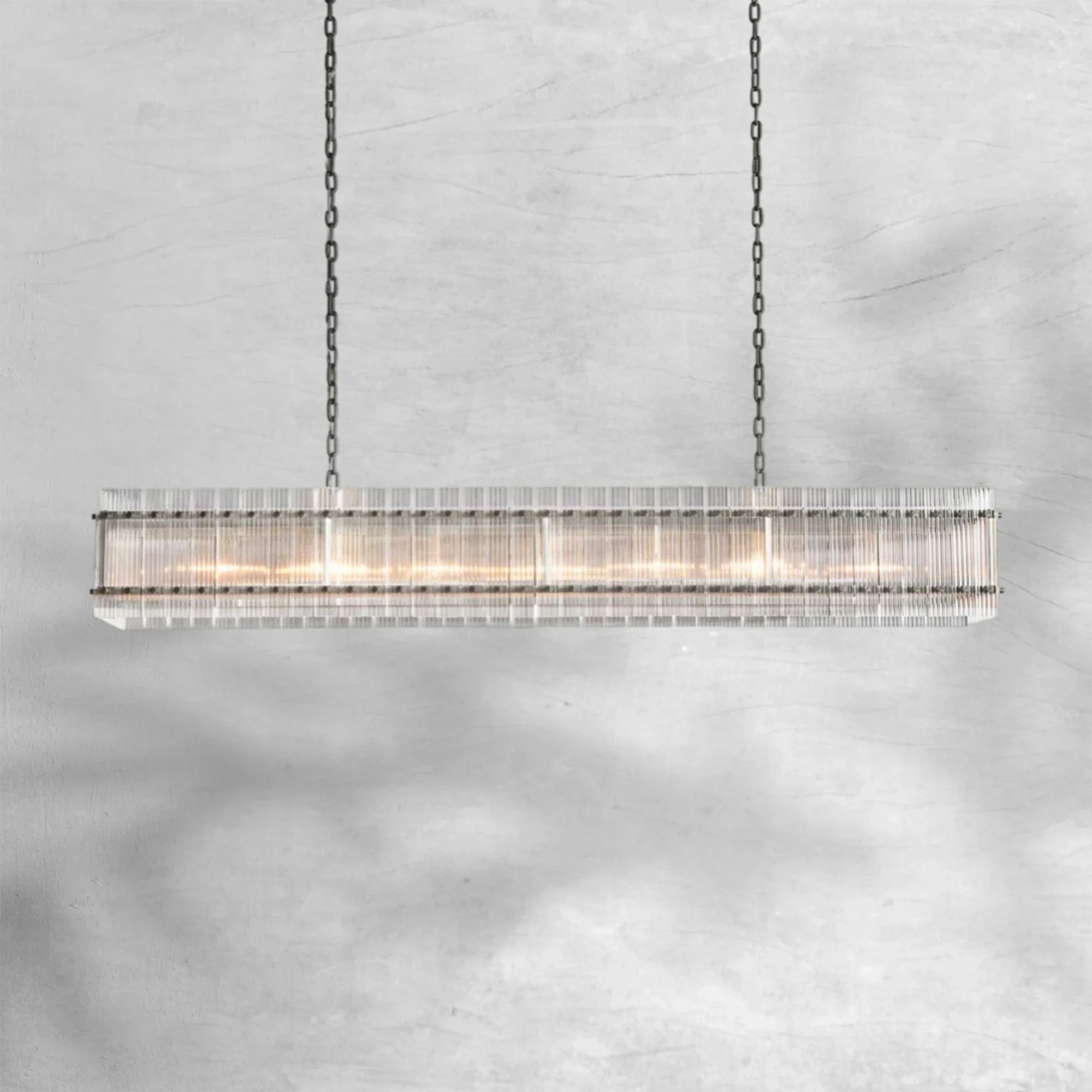Sun Marcus Glass Rectangle Chandelier 72"