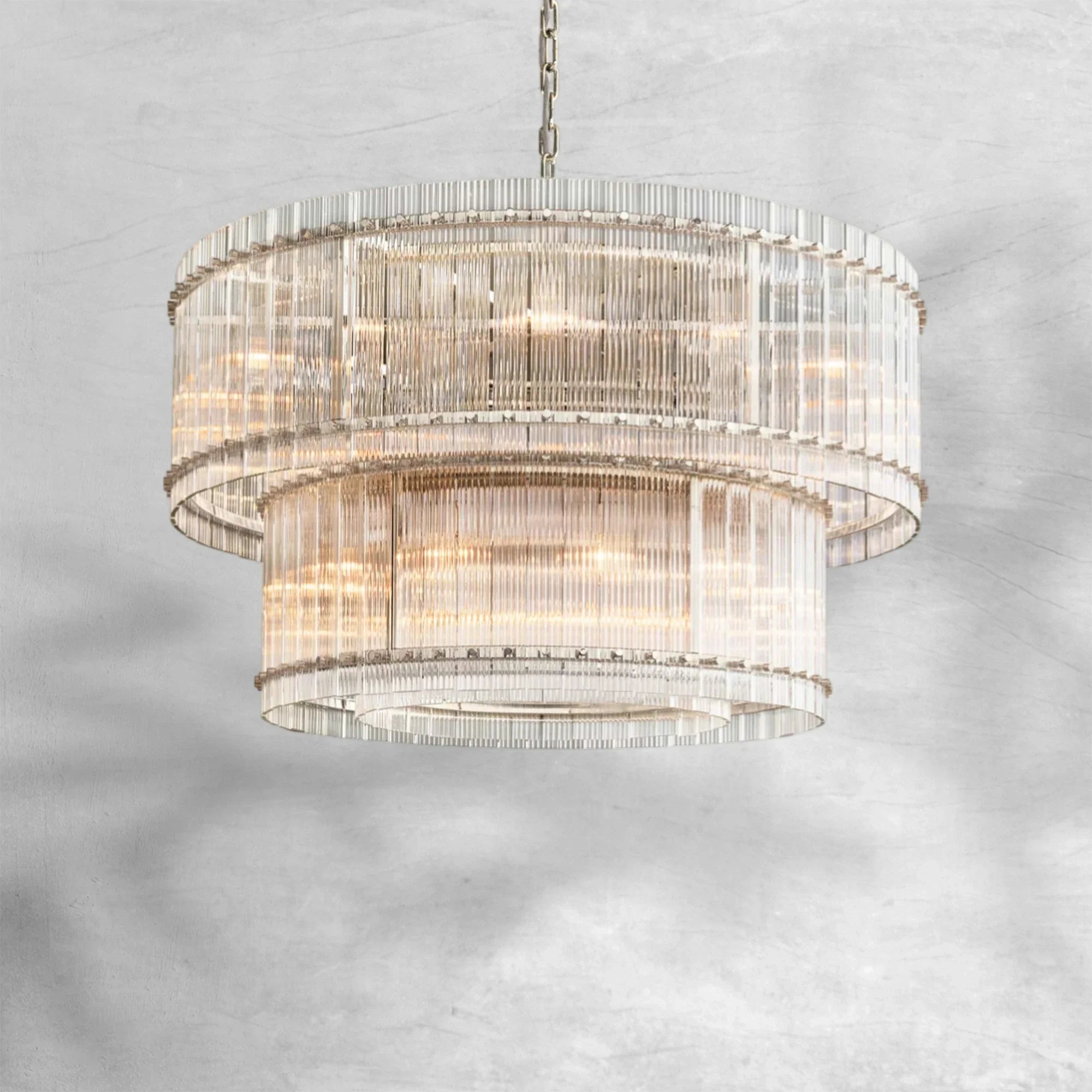 Sun Marcus 2-Tier Glass Round Chandelier 60"